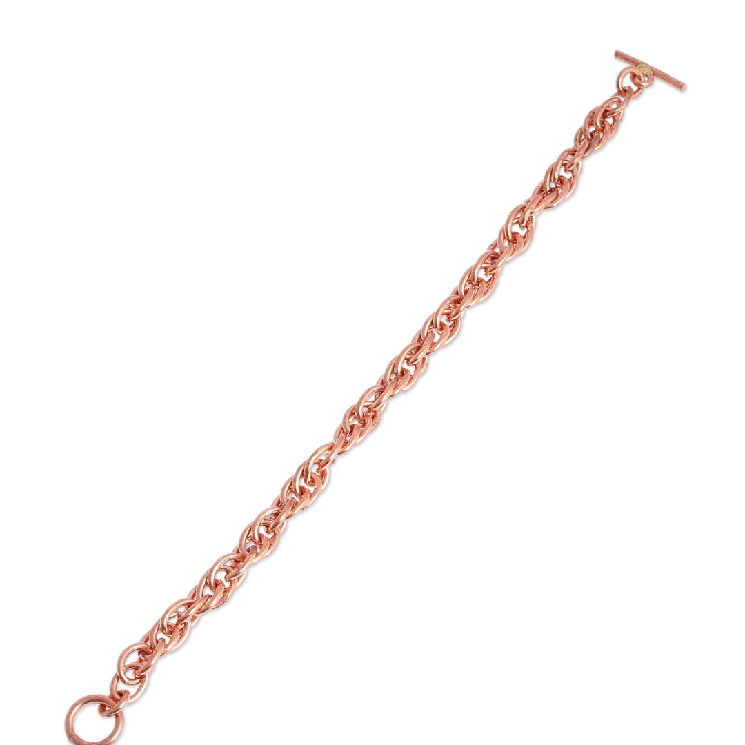 Handcrafted Copper Rope Chain Bracelet from Mexico - Bright Connection