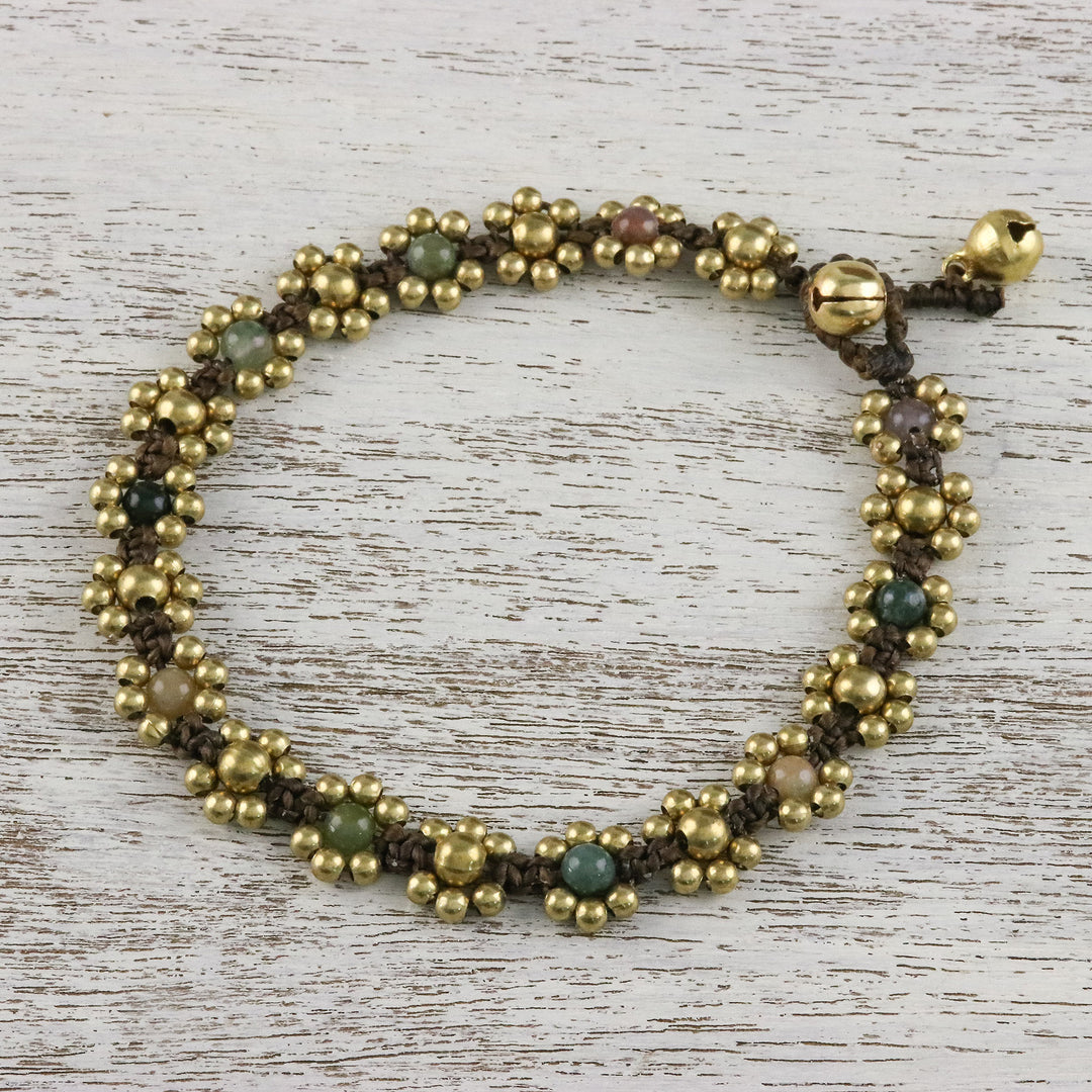 Agate Adjustable Beaded Anklet from Thailand - Musical Dream