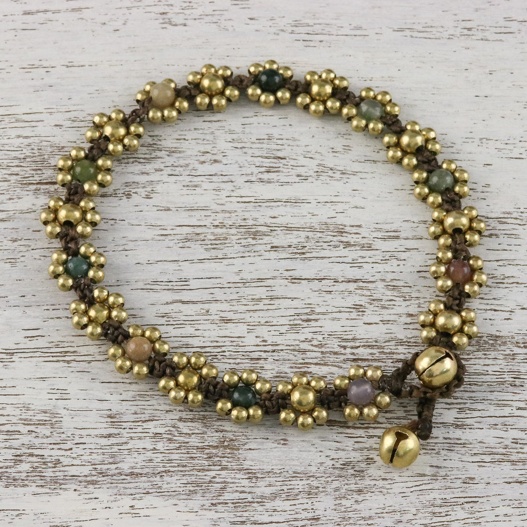 Agate Adjustable Beaded Anklet from Thailand - Musical Dream