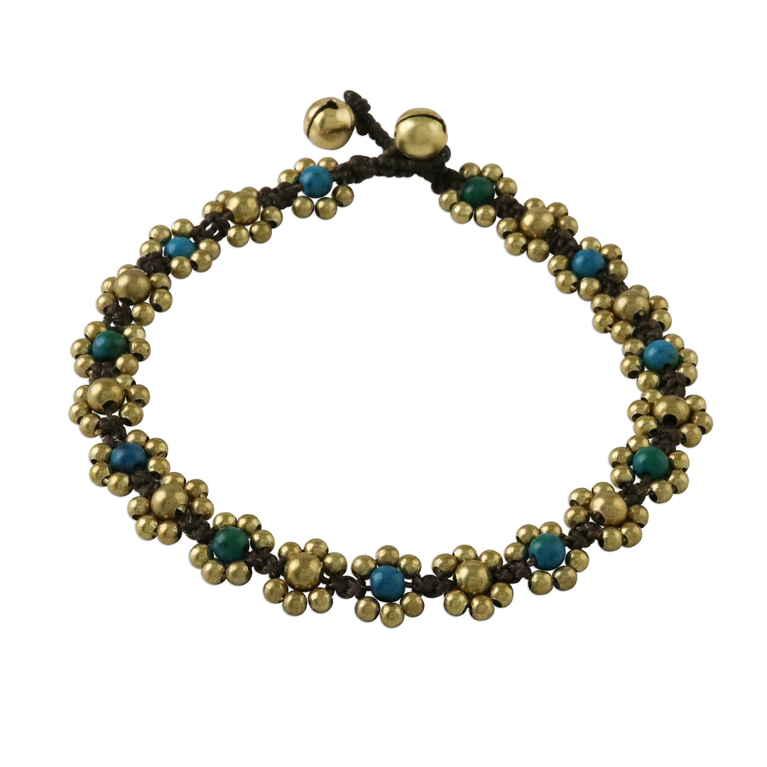 Serpentine Adjustable Beaded Anklet from Thailand - Musical Dream