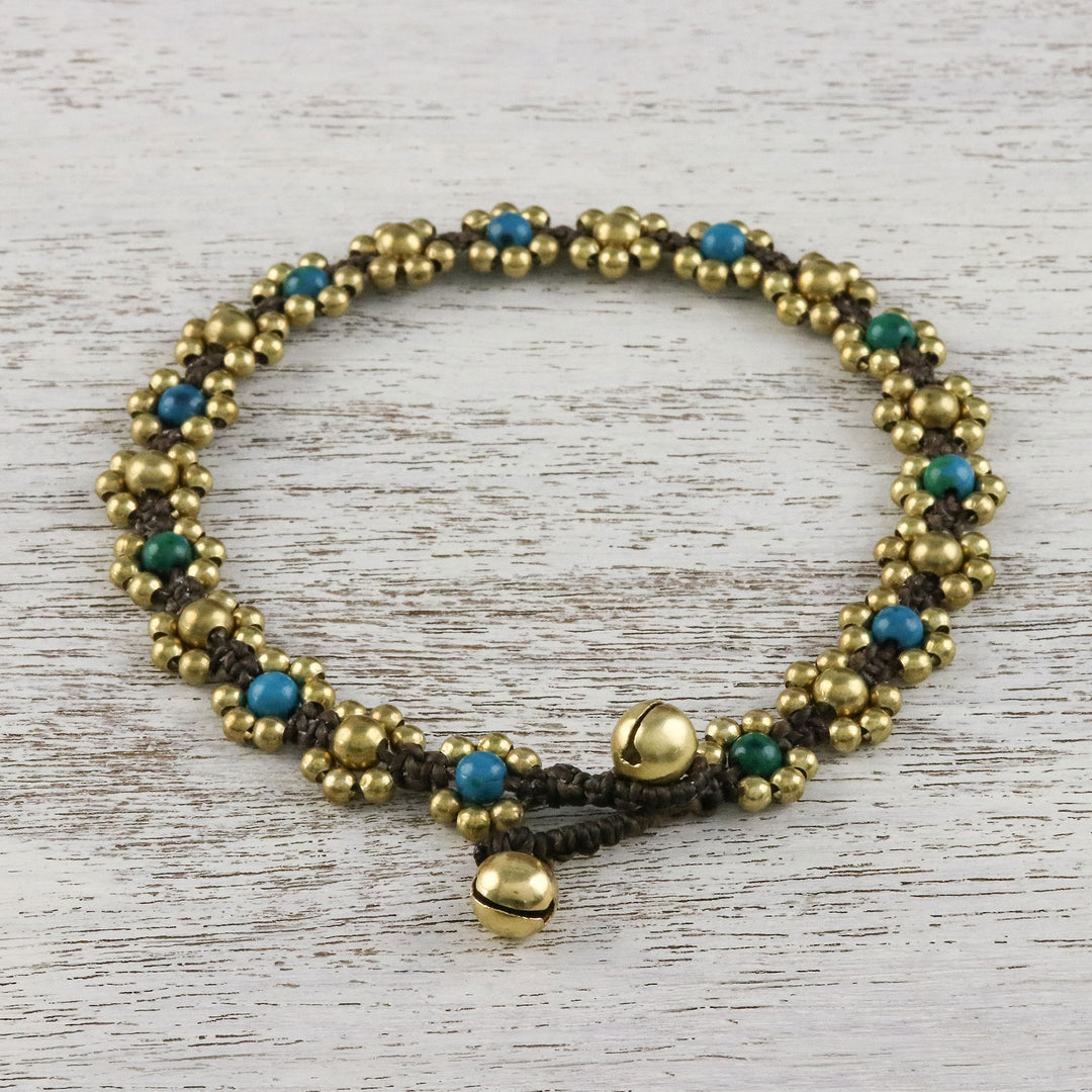Serpentine Adjustable Beaded Anklet from Thailand - Musical Dream