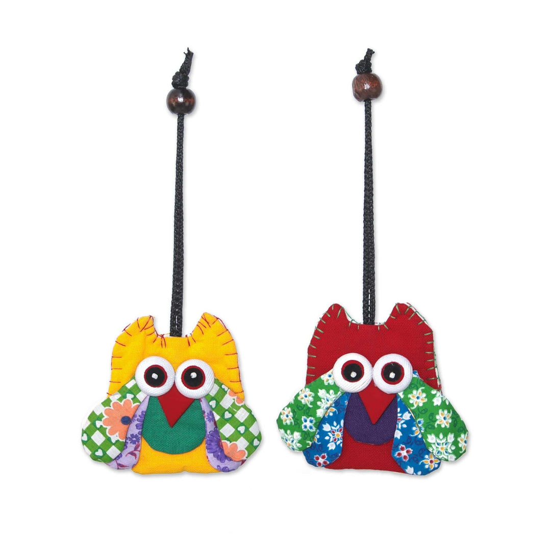 Assorted Cotton Owl Ornaments from Thailand (Set of 4) - Lovely Owls