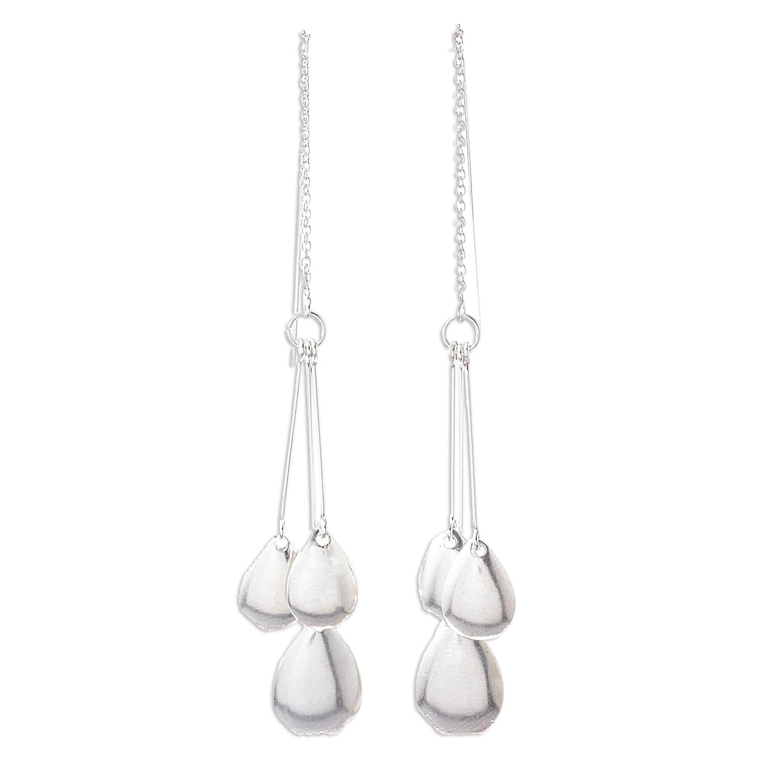 Drop-Pattern Sterling Silver Dangle Earrings from Thailand - Fashionable Drops