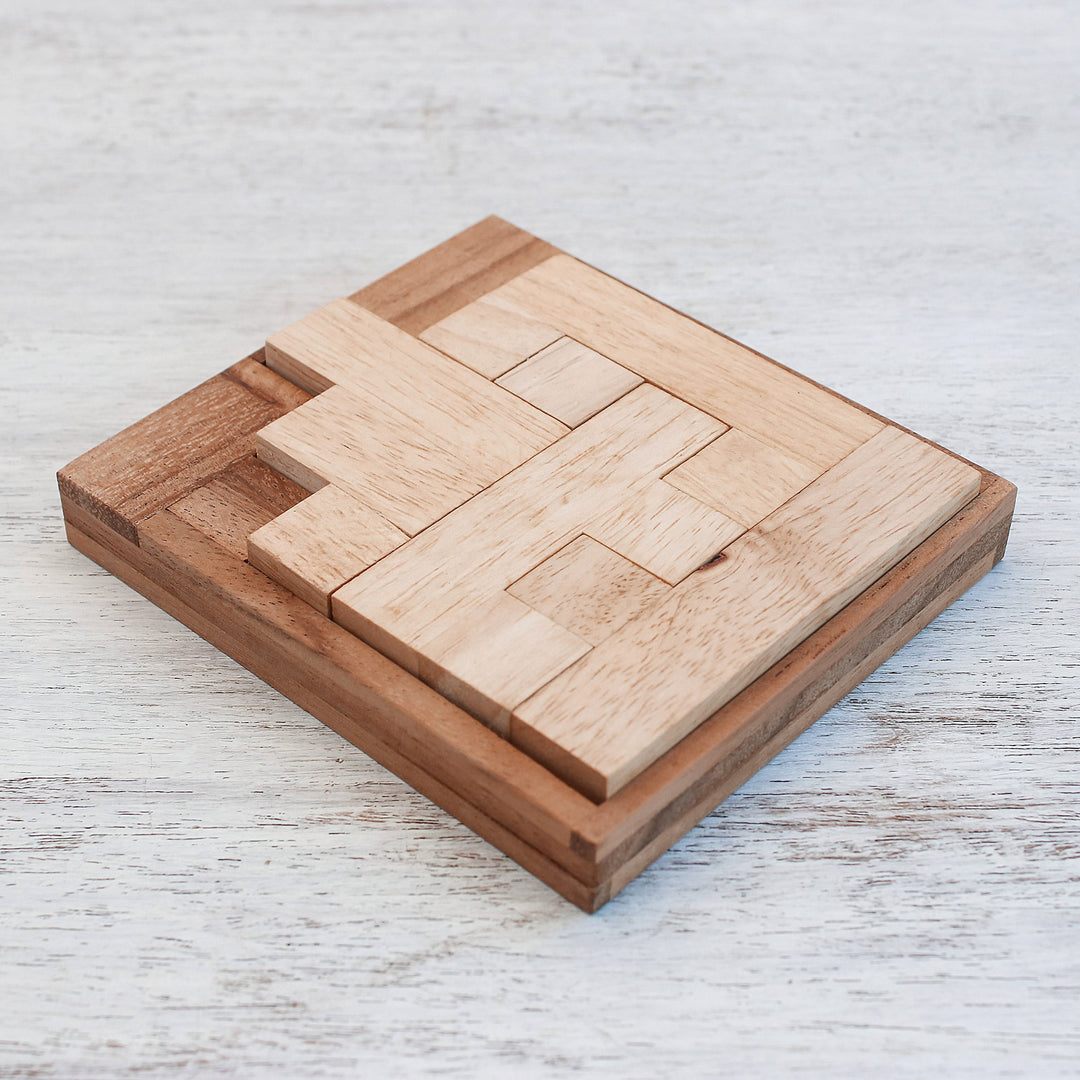 Handmade Raintree Wood Puzzle from Thailand - Find a Way