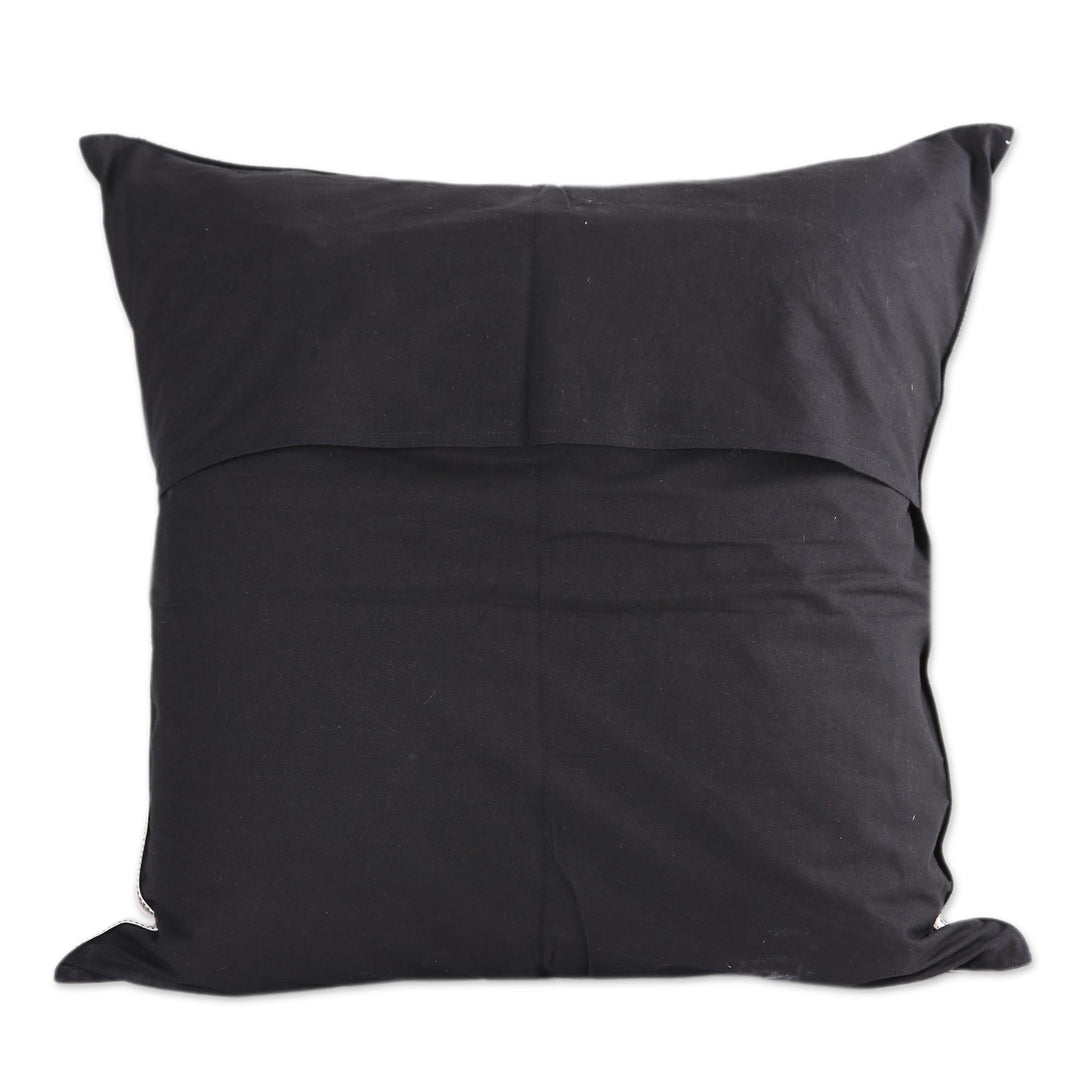 Geometric Cotton Cushion Covers in Black (Pair) - Dark Pattern