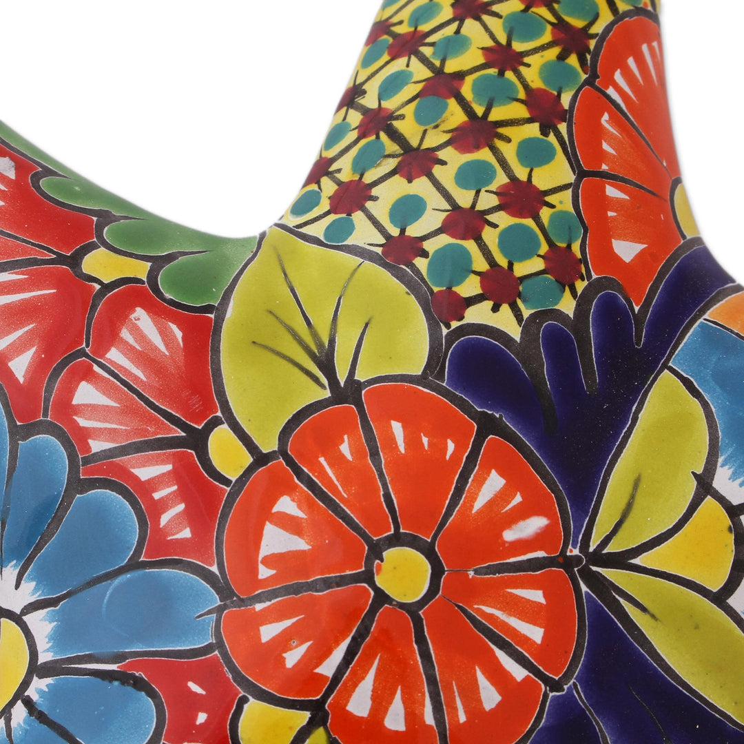 Hand-Painted Talavera-Style Ceramic Starfish Wall Sculpture - Talavera Starfish