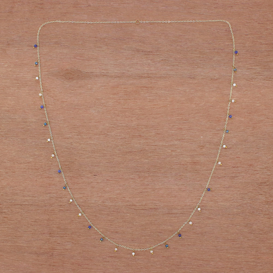 Gold Plated Quartz Charm Necklace from Thailand - Fabulous Night