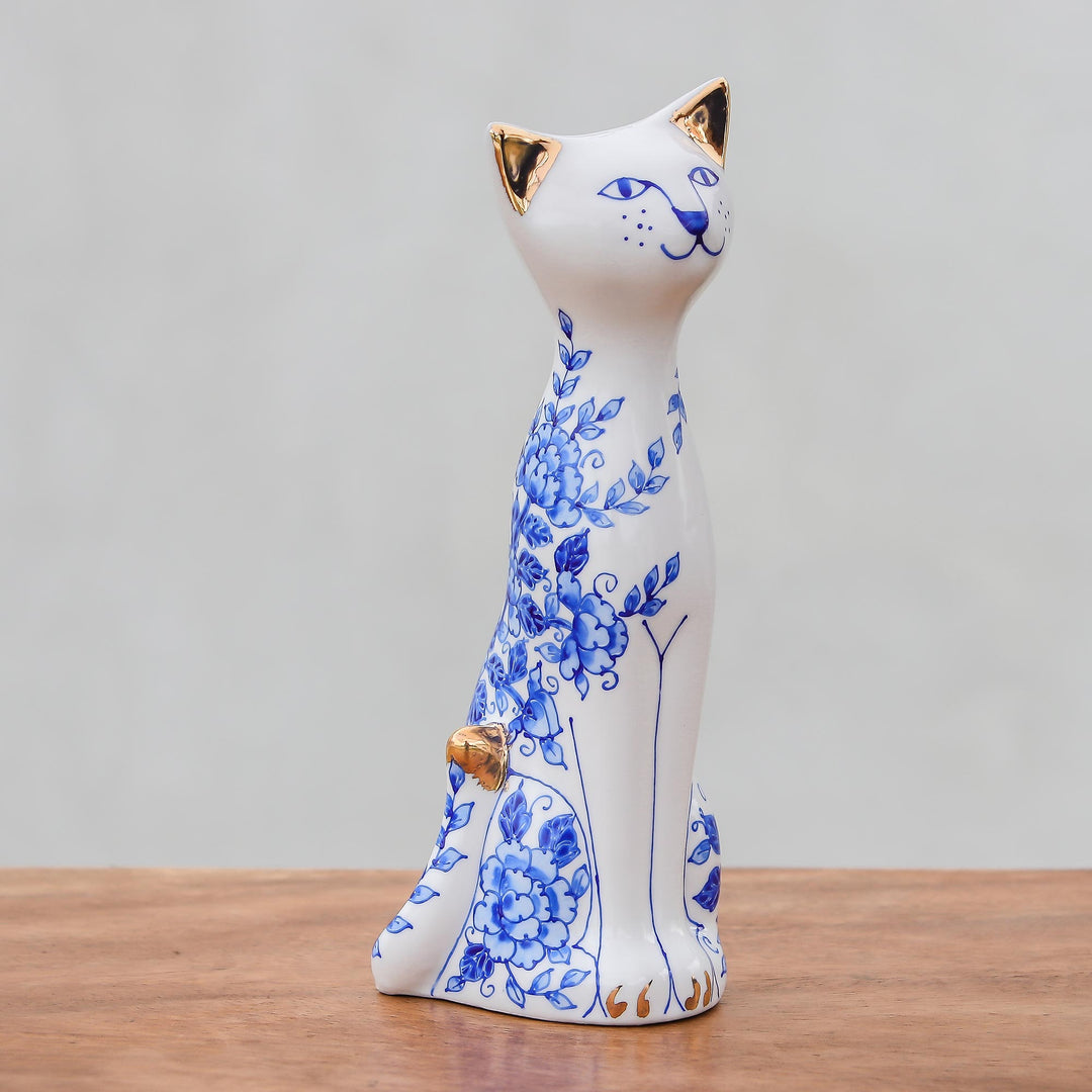 Happy Floral Cat