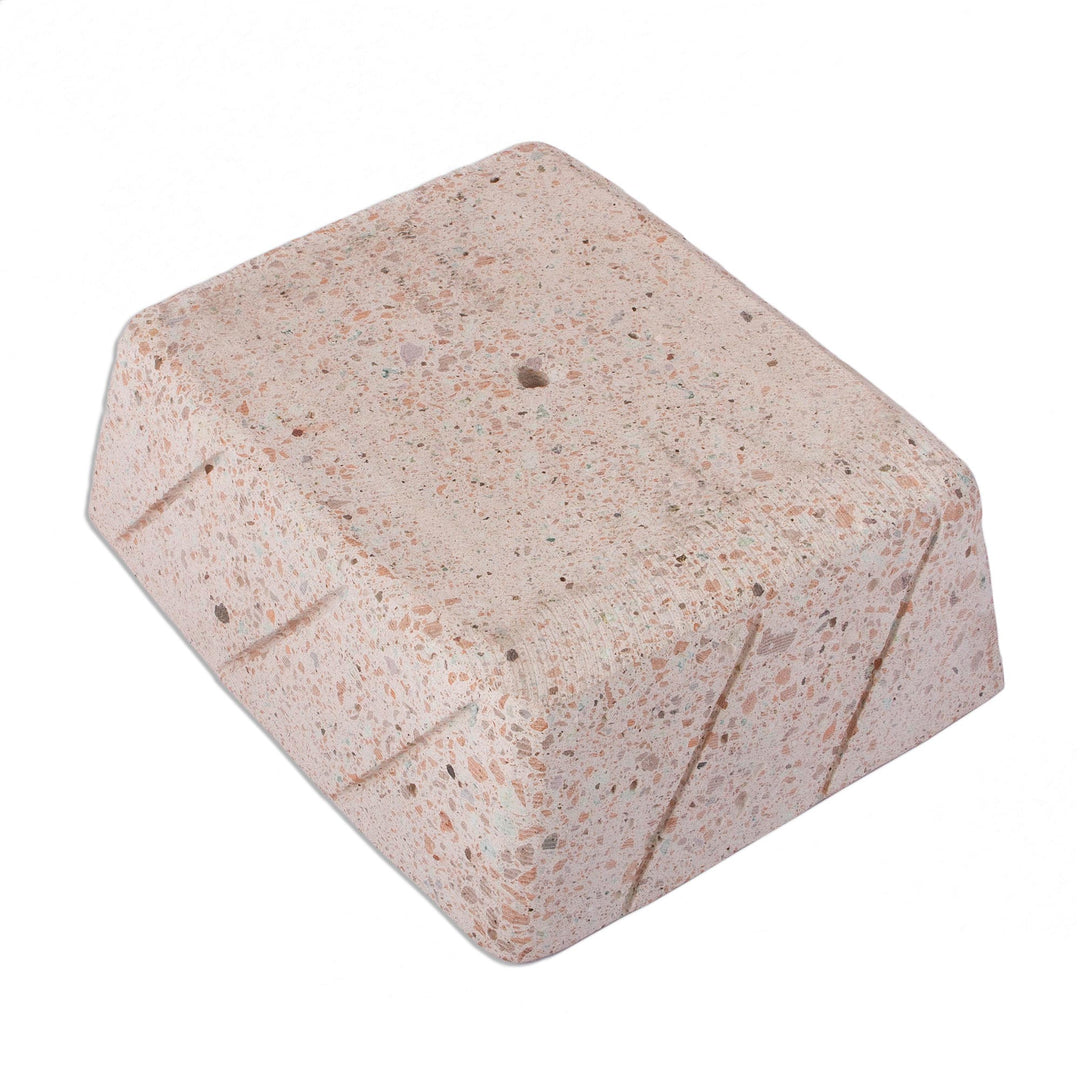 Rectangular Reclaimed Stone Flower Pot from Mexico - Striped Rectangle
