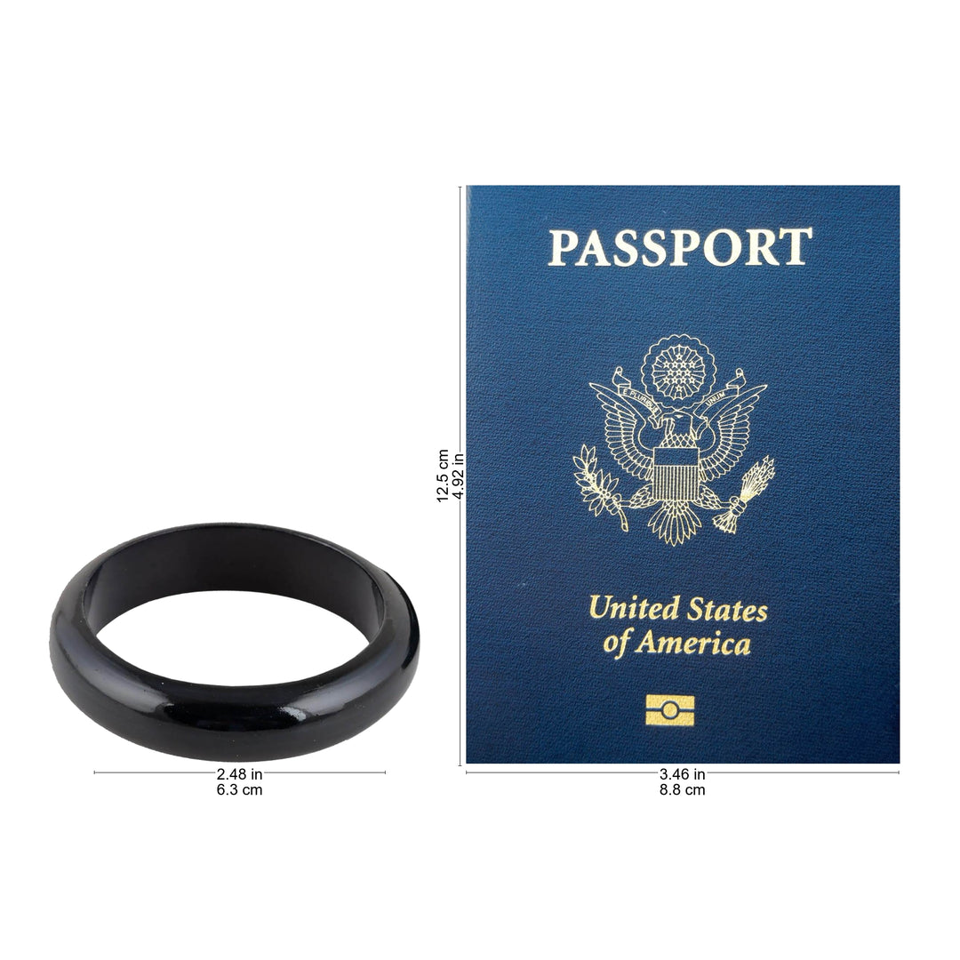 Haldu Wood Bangle Bracelets in Charcoal from India (Pair) - Charcoal Duo