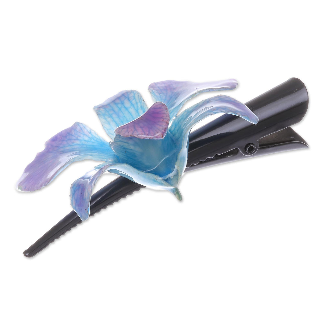Natural Blue-Violet Thai Orchid Hair Clip - Blue-Violet Orchid Love