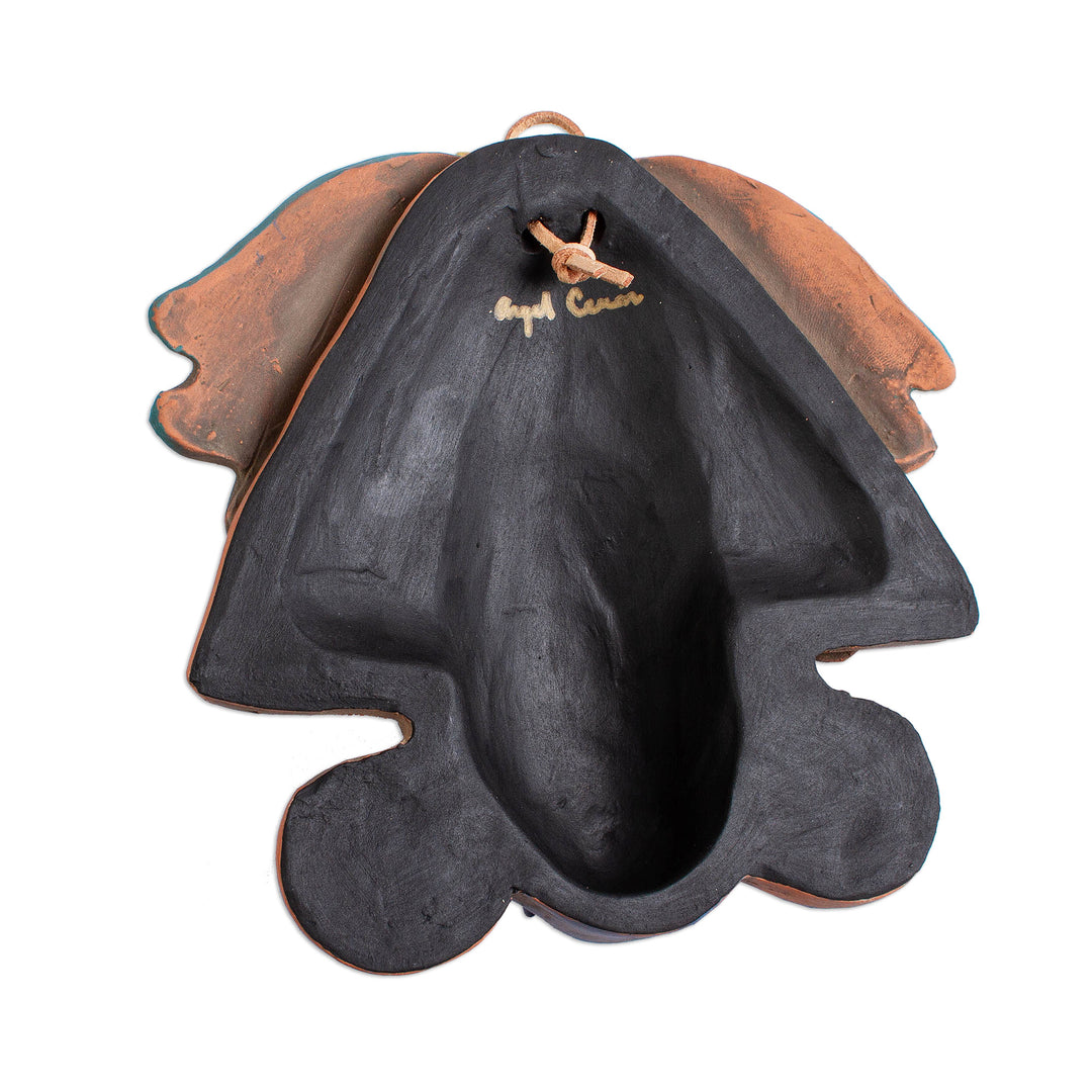 Ah Puch Ceramic Wall Mask Crafted in Mexico - Colorful Ah Puch