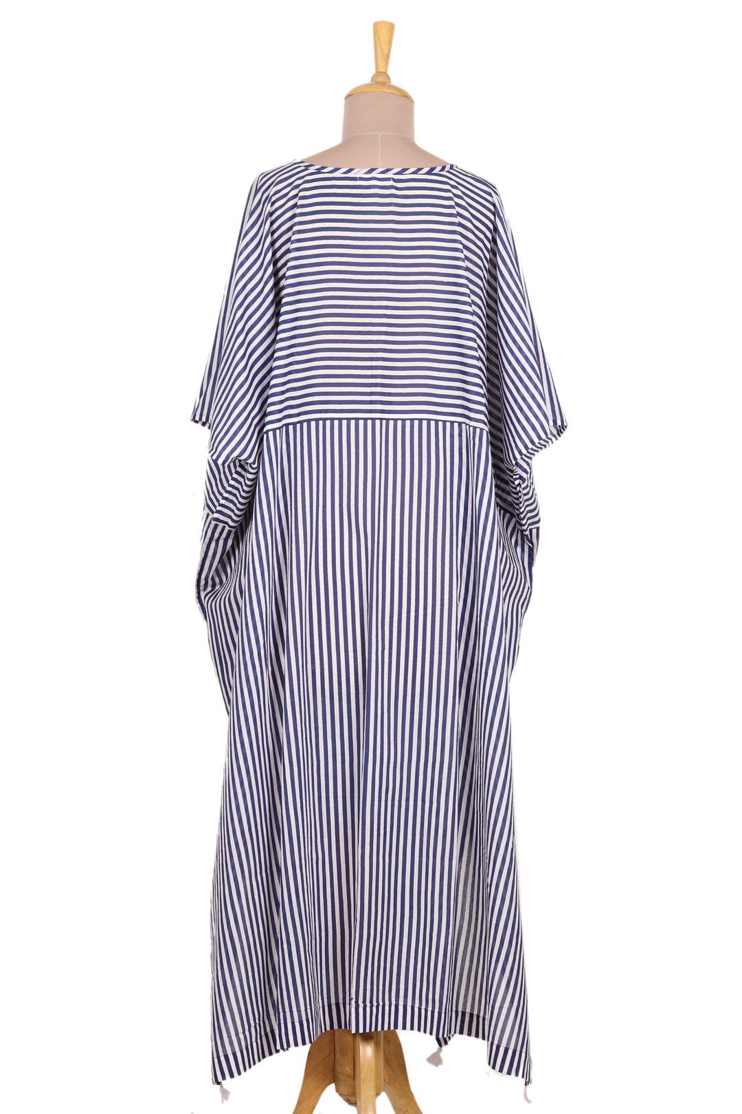 Relaxed Striped Cotton Caftan Dress - Delhi Stripe