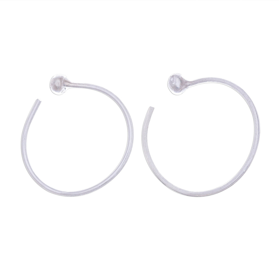 Karen Hill Tribe Silver Half-Hoop Earrings - Hoopla