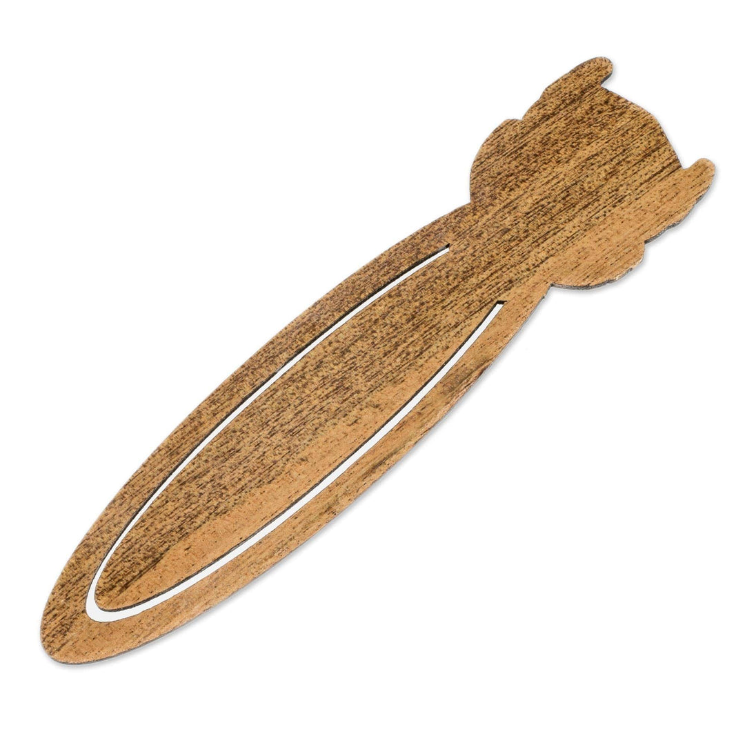 Handcrafted Recycled Teak Wise Owl Theme Bookmark - Wisdom of the Owl