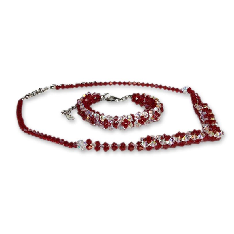 Thai Red Crystal Jewelry Set - Siam Red Reflections