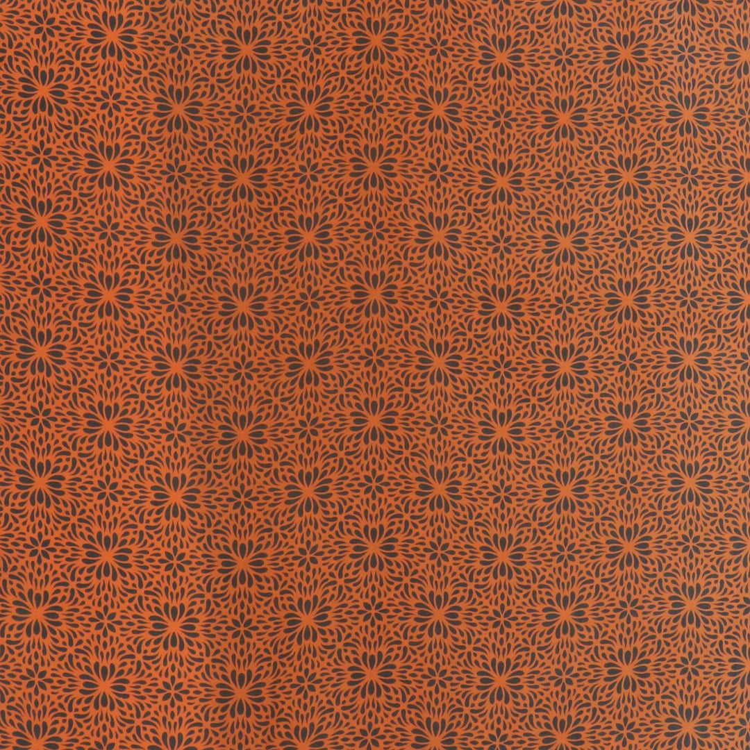 Handmade Silk Batik Shawl in Orange and Black - Aster Orange