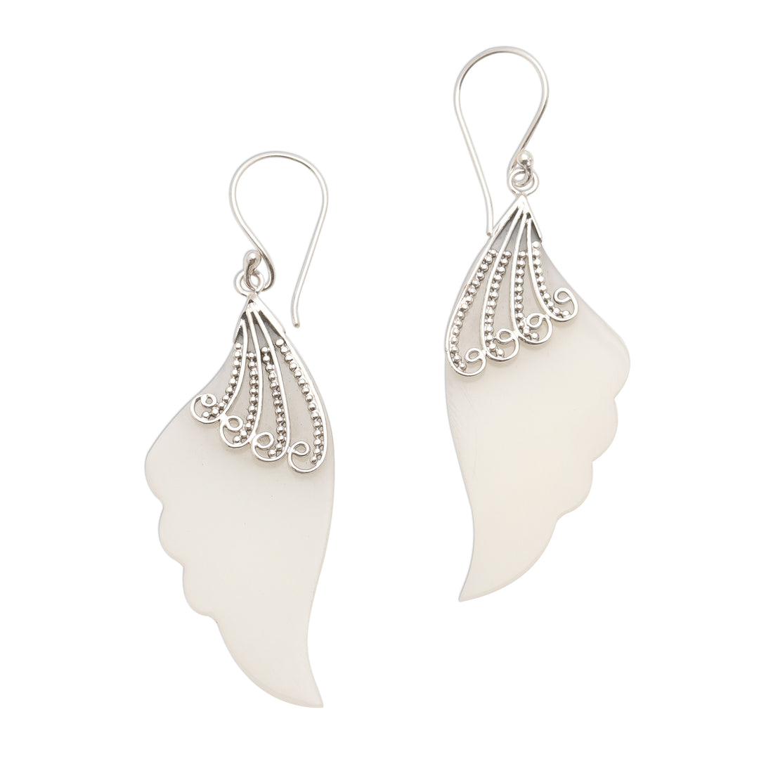 Wing-Shaped Dangle Earrings with Sterling Silver - Celuk Wings