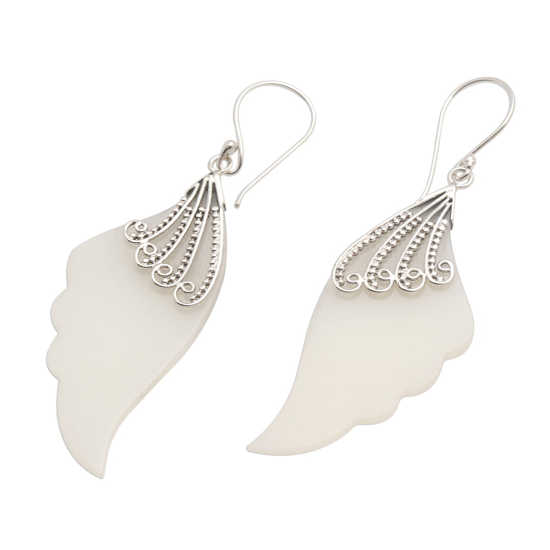 Wing-Shaped Dangle Earrings with Sterling Silver - Celuk Wings