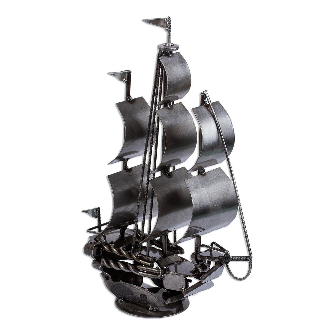Rustic Sailing Ship Metal Sculpture - Rustic Ship