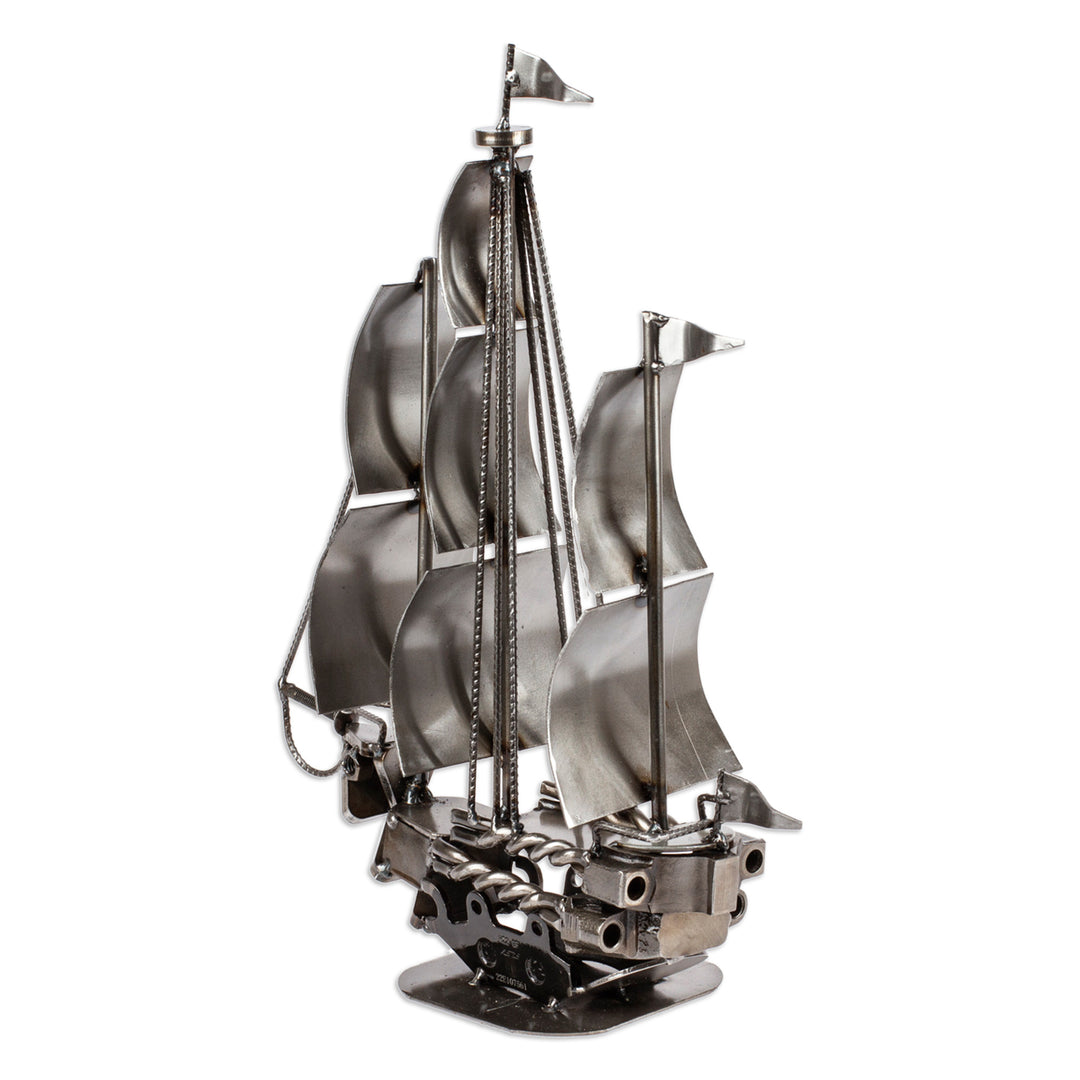 Rustic Sailing Ship Metal Sculpture - Rustic Ship