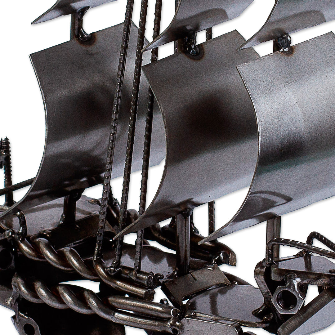 Rustic Sailing Ship Metal Sculpture - Rustic Ship