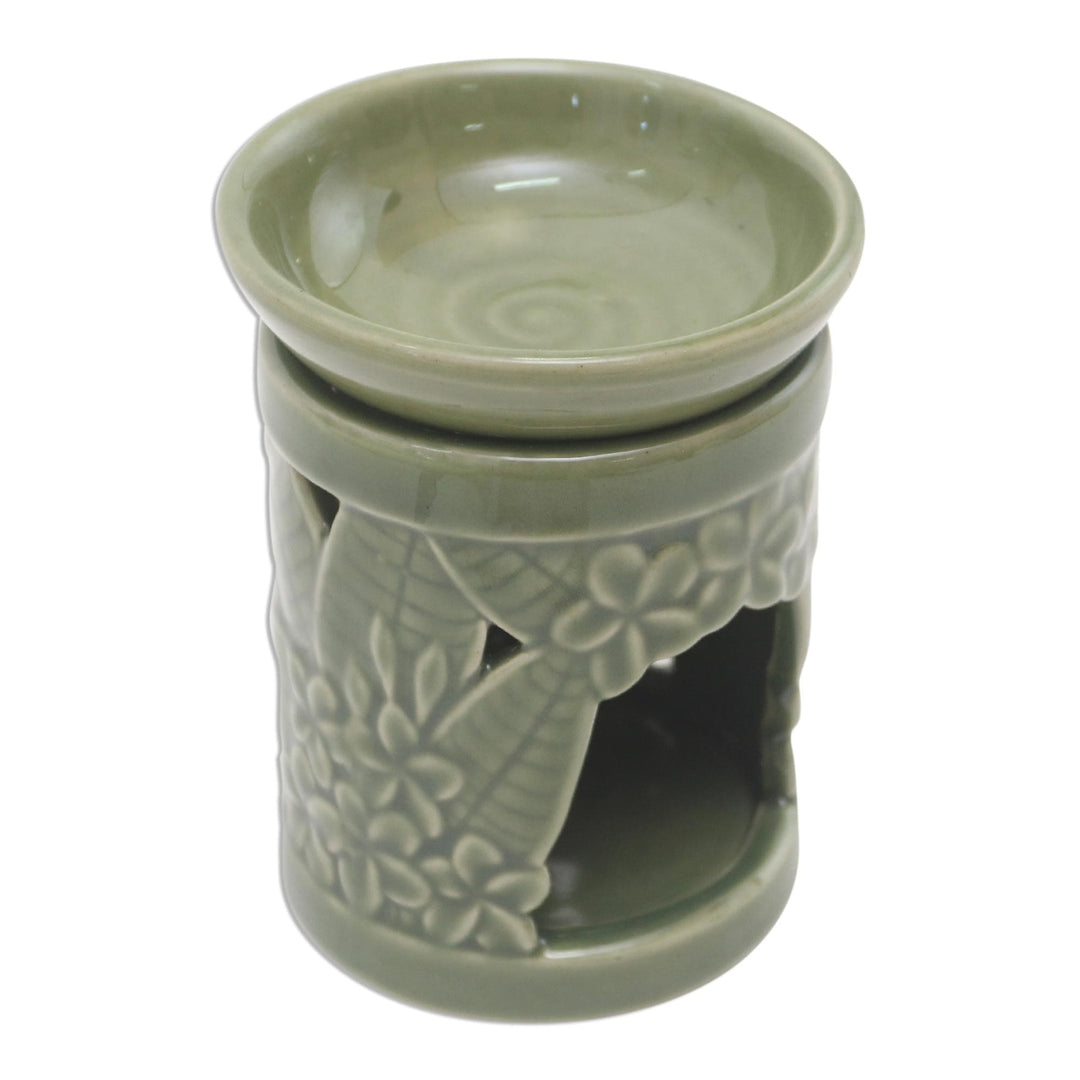 Floral Themed Handmade Ceramic Oil Warmer - Jepun Tree