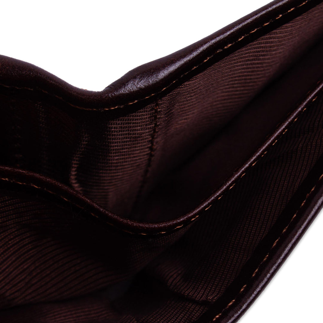 Hand Crafted Brown Leather Wallet for Men - Off Road in Brown