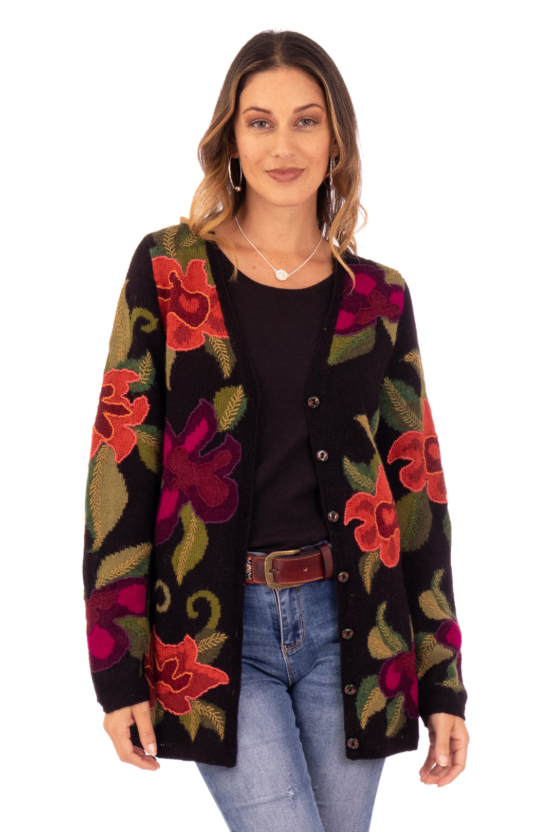 Cusco Flowers in Black