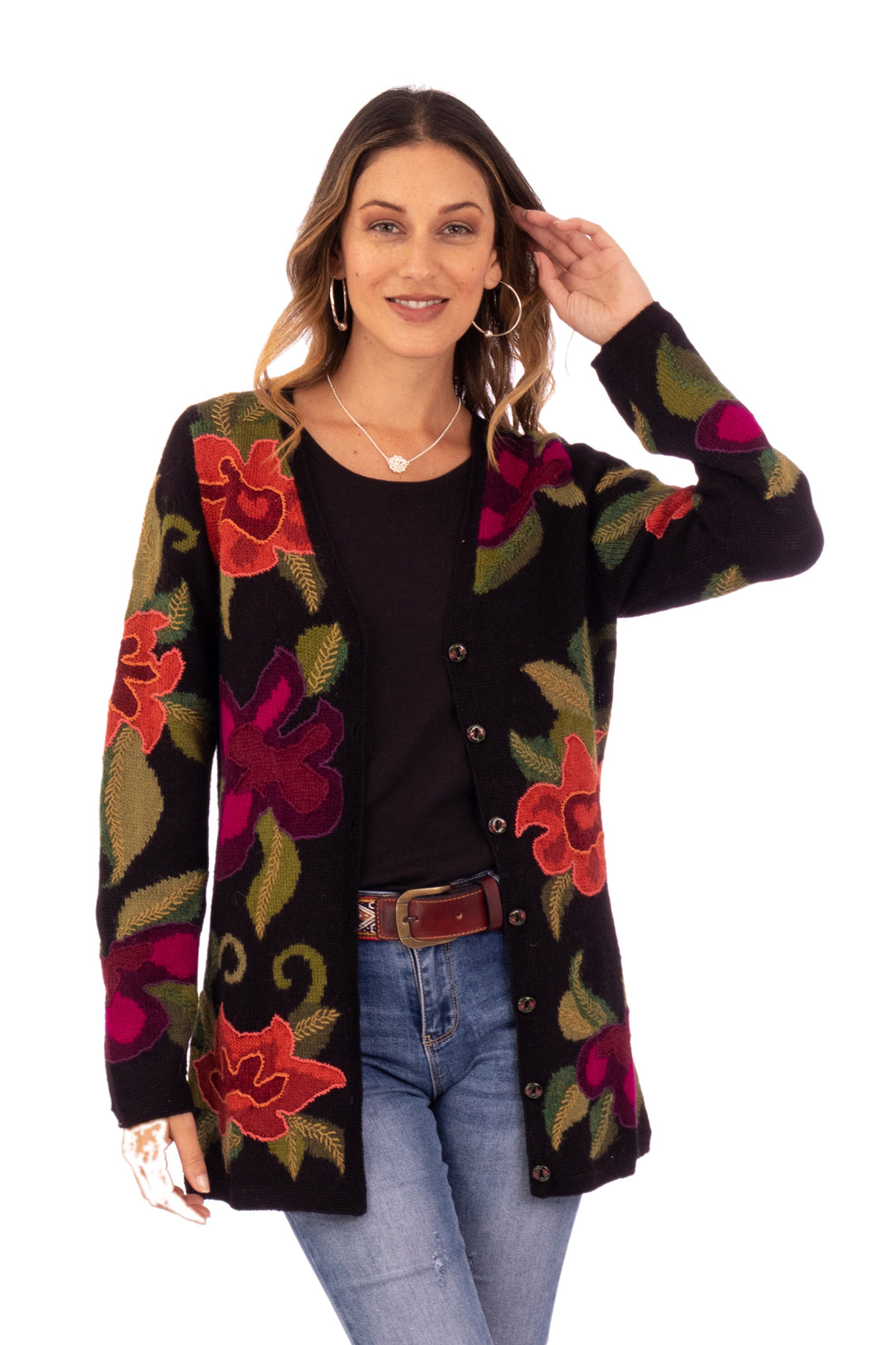 Cusco Flowers in Black