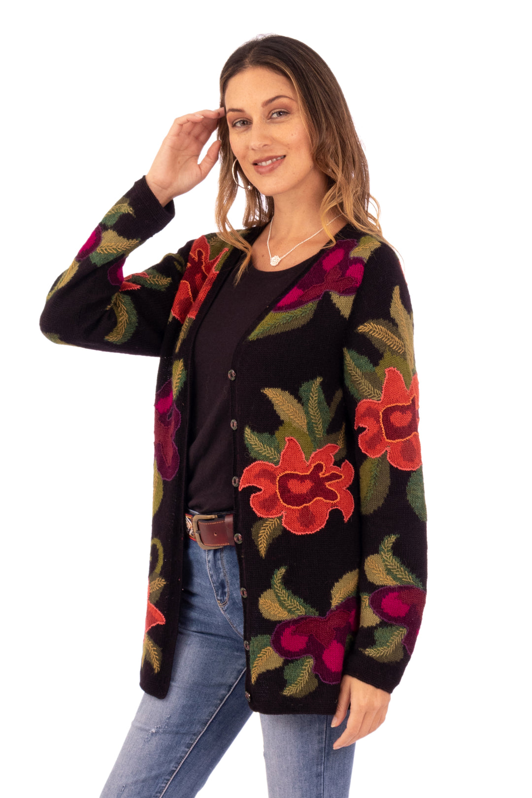 Cusco Flowers in Black