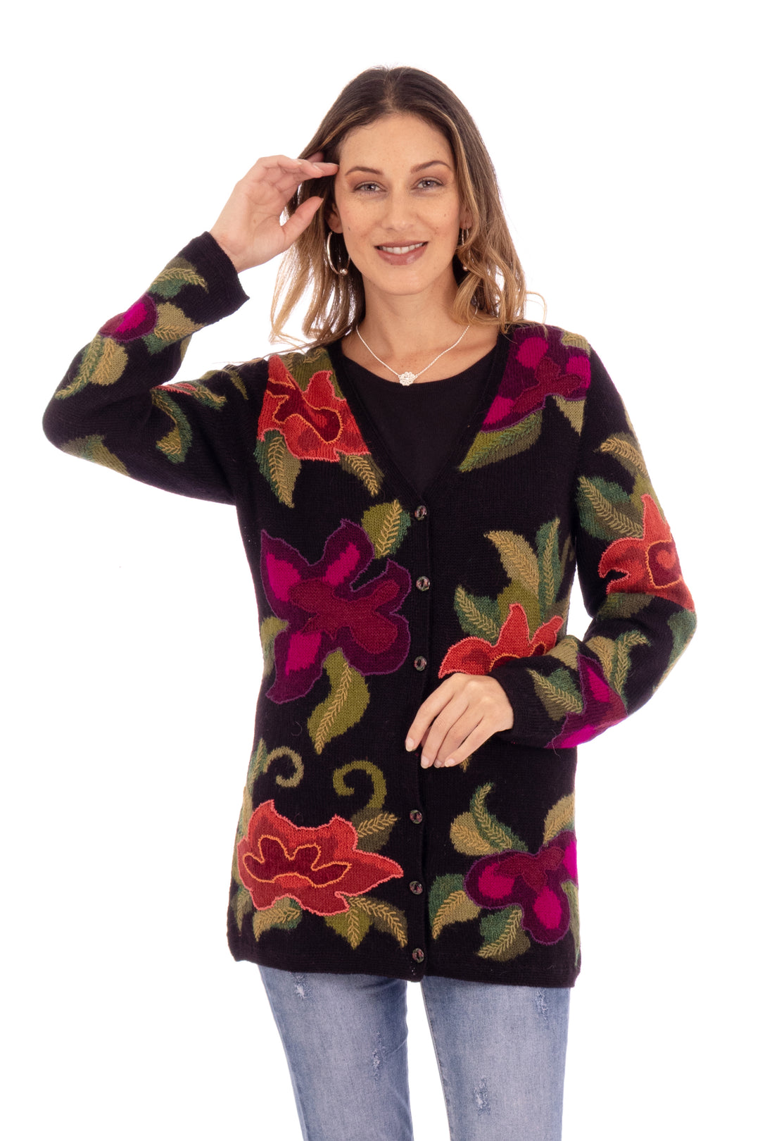 Cusco Flowers in Black