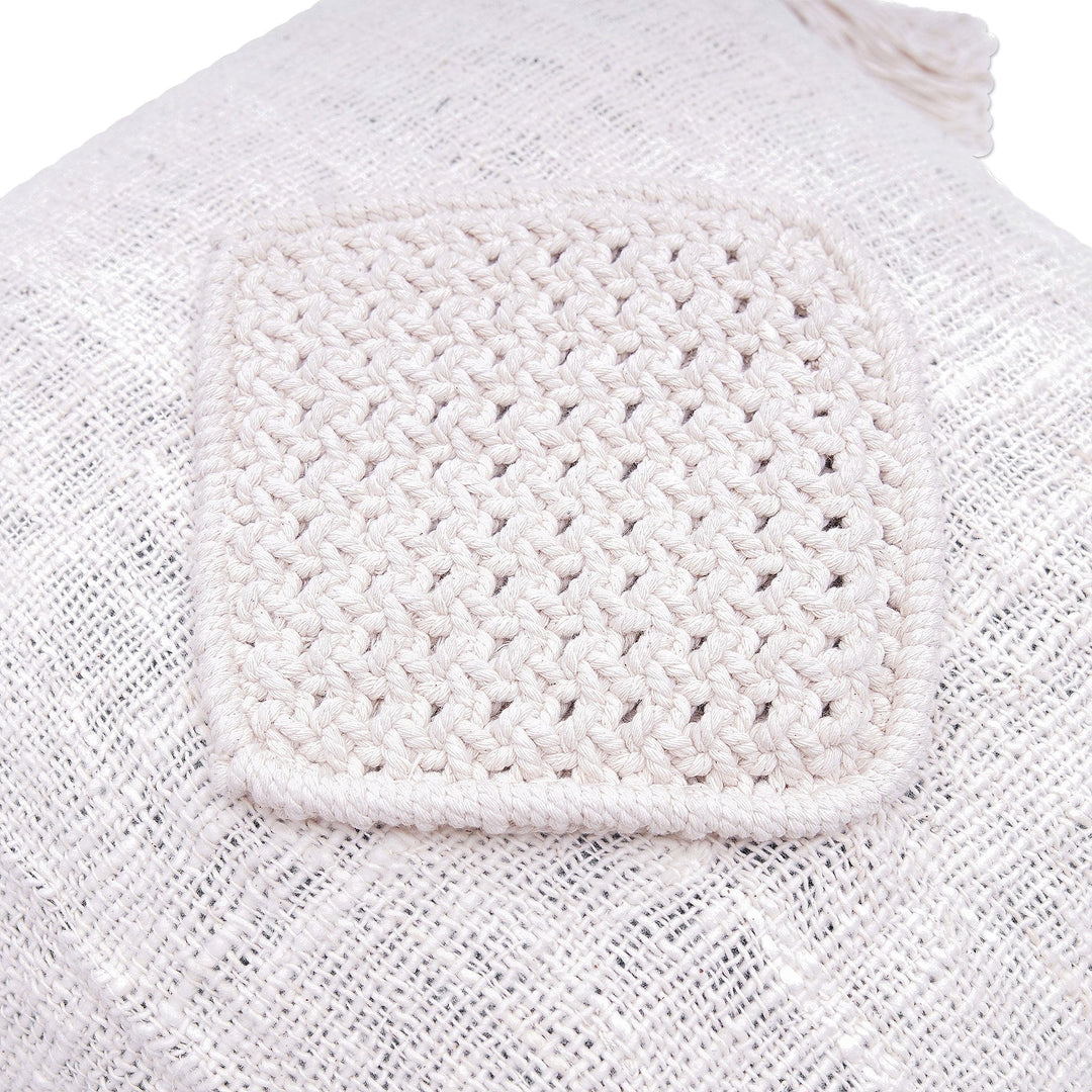 Cotton Macrame Zippered Cushion Cover - Gathered Attention