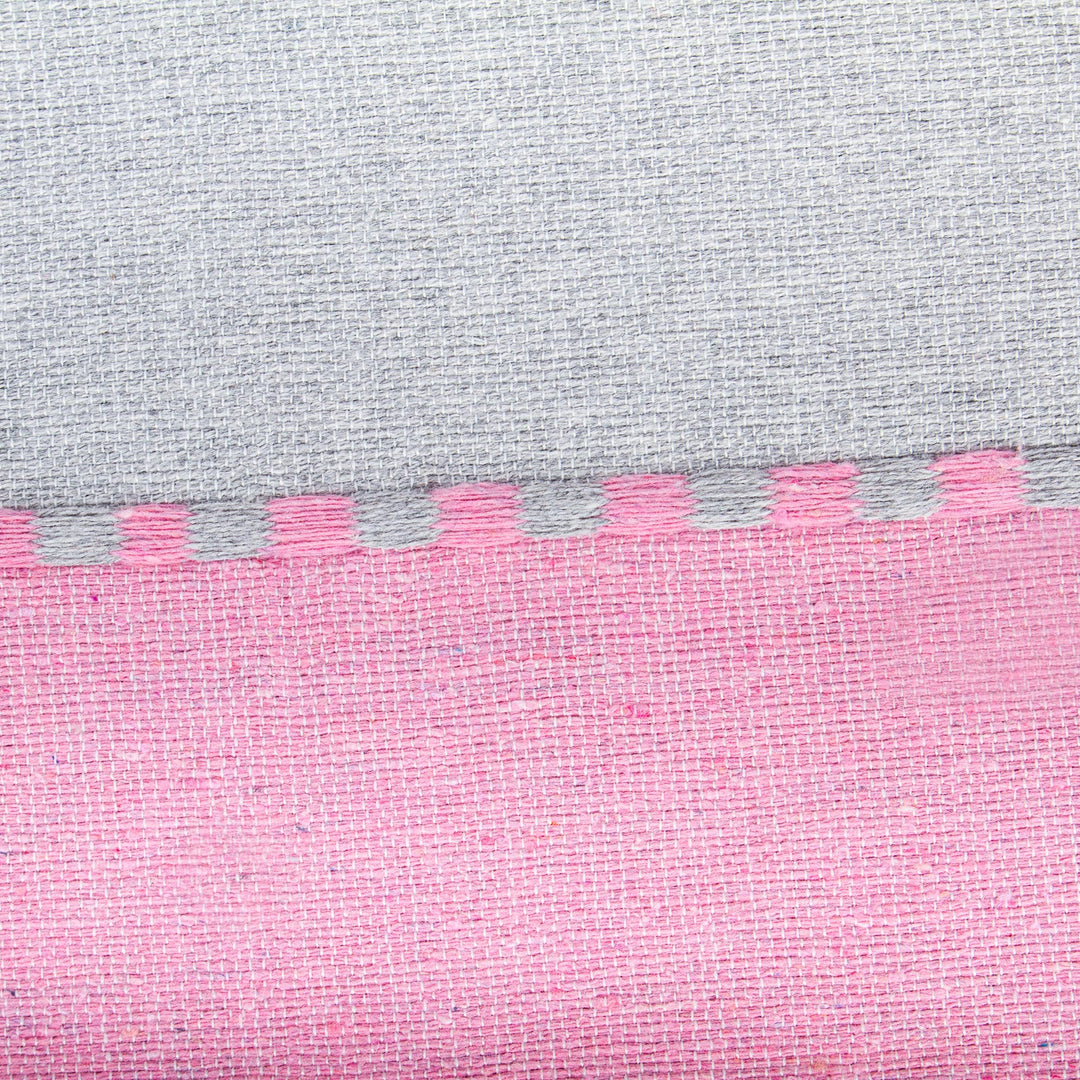 Hand Woven Pink and Grey Cotton Tortilla Holder - Oaxacan Rose