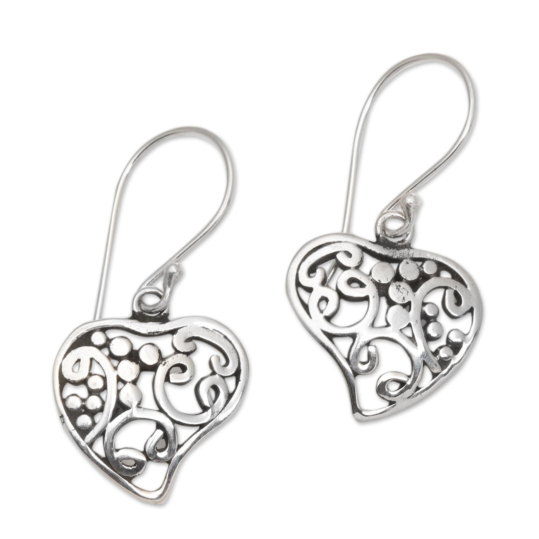 Openwork Sterling Silver Heart Dangle Earrings - Heart of Hearts