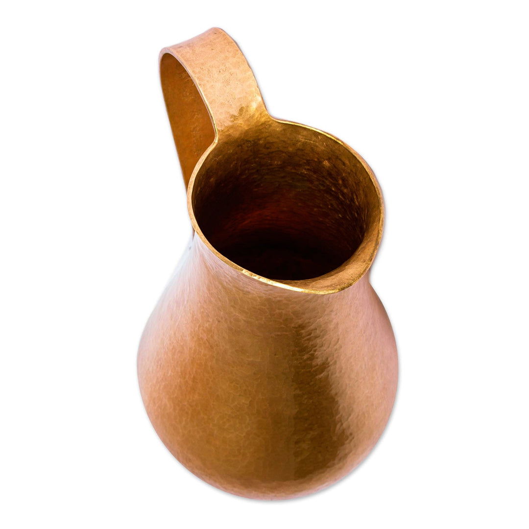 Hand Hammered Copper Pitcher from Mexico - Michoacan Magic