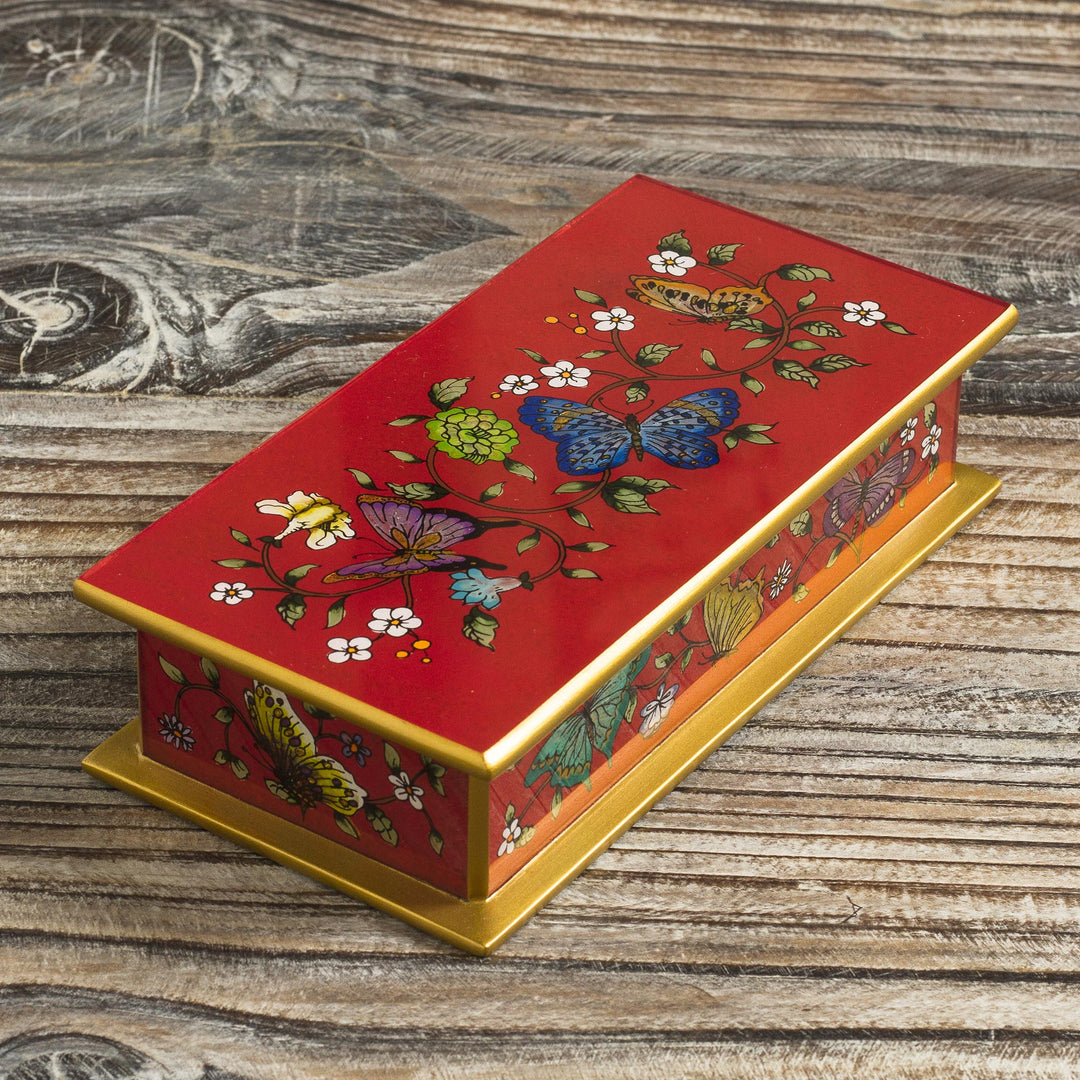 Butterflies on Scarlet