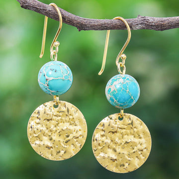 Golden Coin in Turquoise