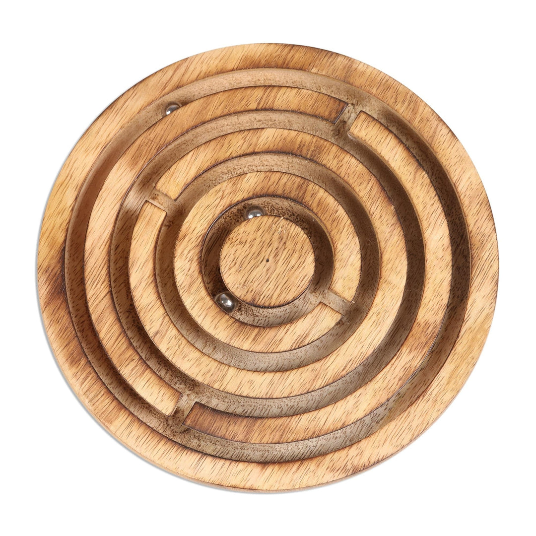 Hand Made Mango Wood Labyrinth Board Game - Maze Fantasy