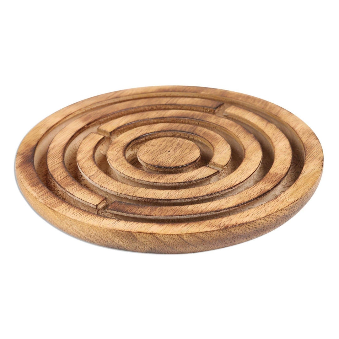 Hand Made Mango Wood Labyrinth Board Game - Maze Fantasy