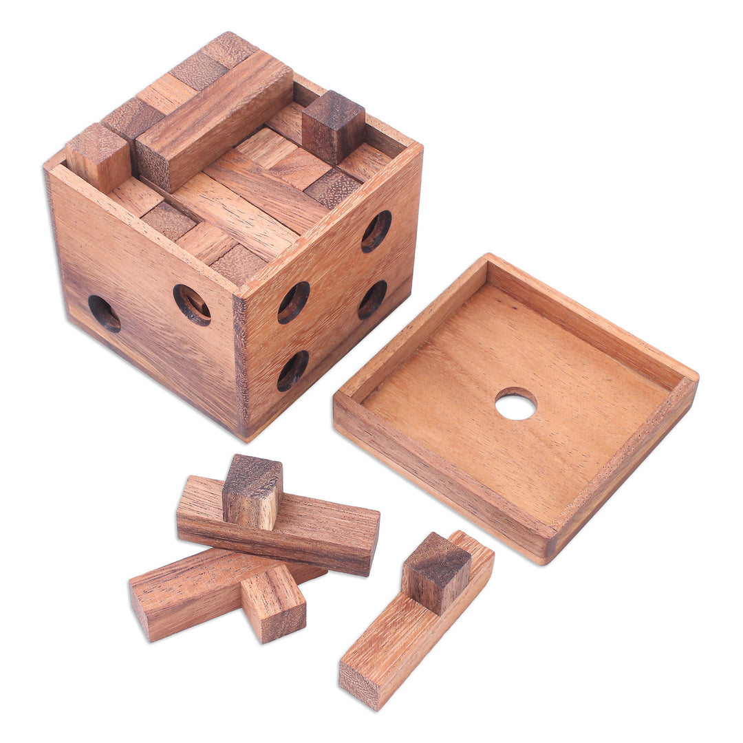 Raintree Wood Soma Cube Puzzle from Thailand - Soma Cube Challenge
