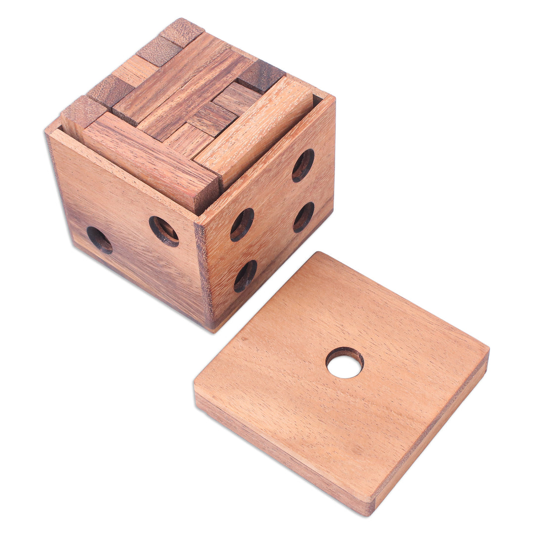 Raintree Wood Soma Cube Puzzle from Thailand - Soma Cube Challenge