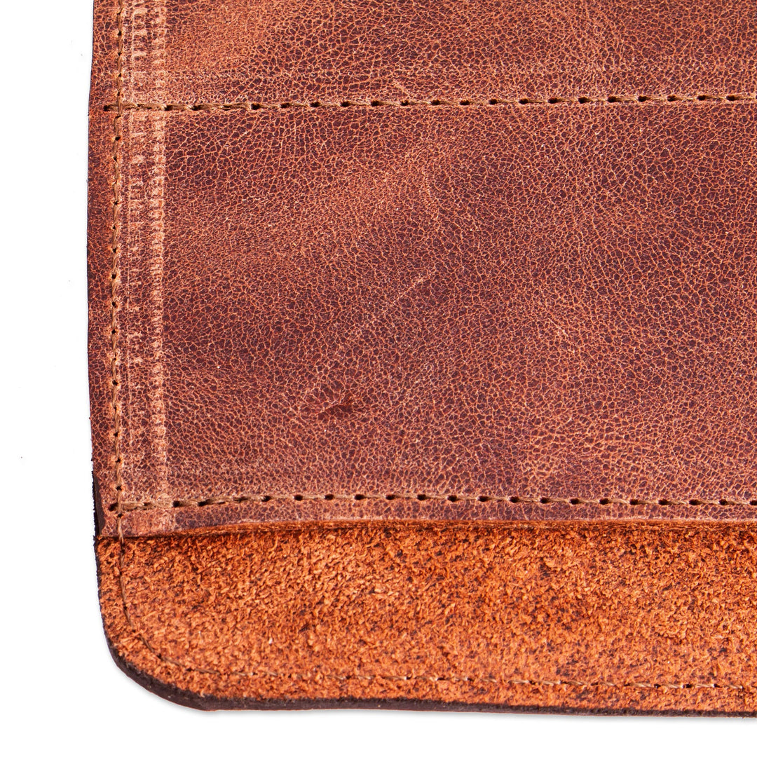 Artisan Crafted Tobacco Brown Leather Small Tool Roll Bag - Ready for the Job