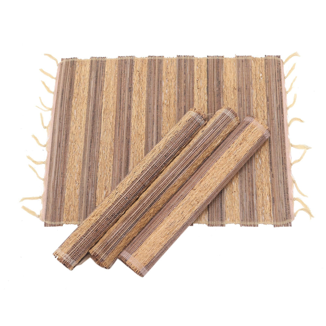 Artisan Crafted Natural Fiber Placemats (Set of 4) - Grass Stalks