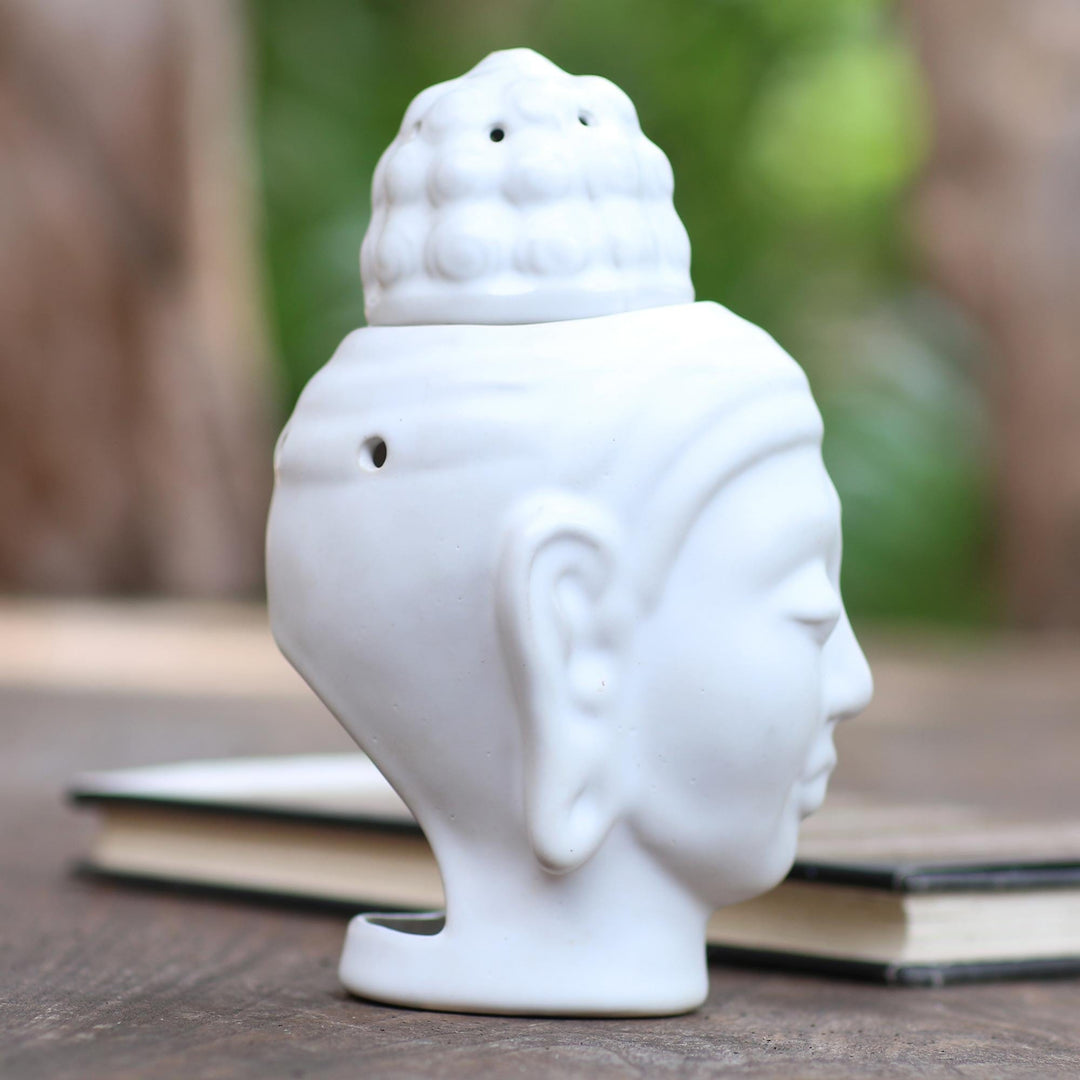 Artisan Crafted Buddha-Themed Ceramic Oil Warmer - Buddha Burner