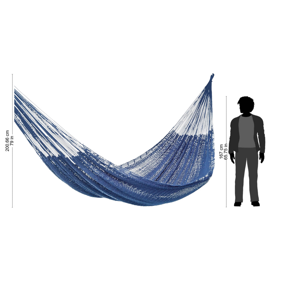 Blue Cotton Rope Hammock (Triple) - Uxmal Navy