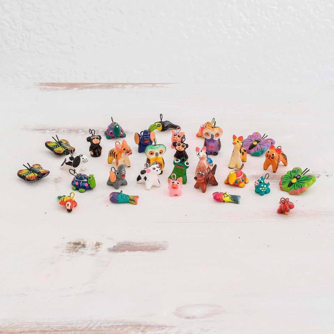 Terracotta AnimalsMini Ornaments (Set of 30) - Noah's Ark Friends