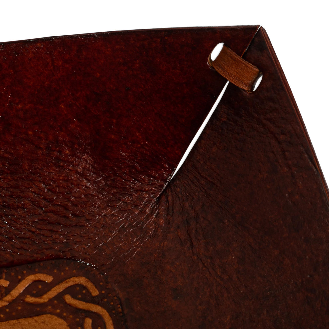 Hand Tooled Leather Celtic Catchall from Peru - Celtic Magic
