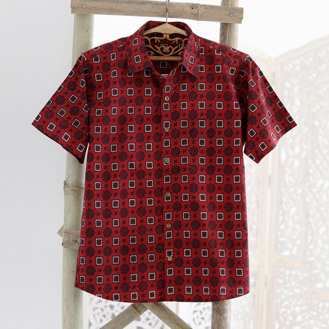 Floral Labyrinth in Red