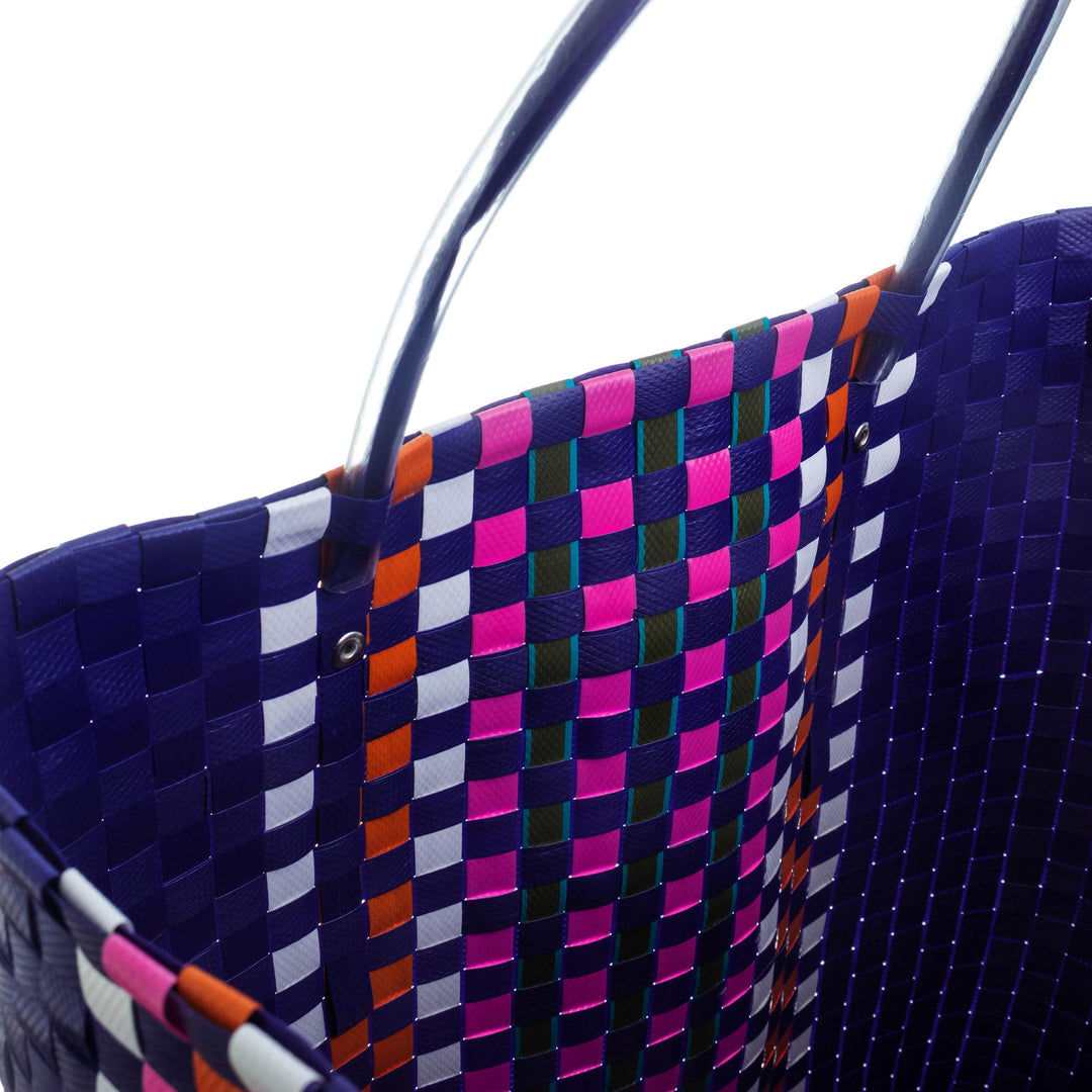 Recycled Materials Tote Bag - Sunday Market in Blue